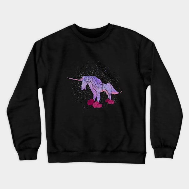 Origami Unicorn Crewneck Sweatshirt by theglaze